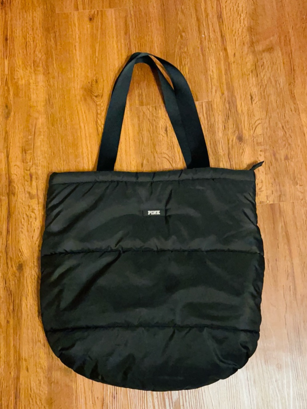 PINK Victoria's Secret Black Padded Tote with Dual Straps